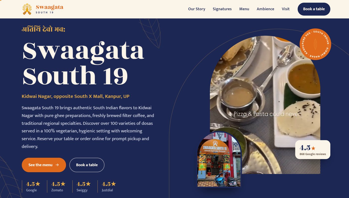Swaagata South 19 website